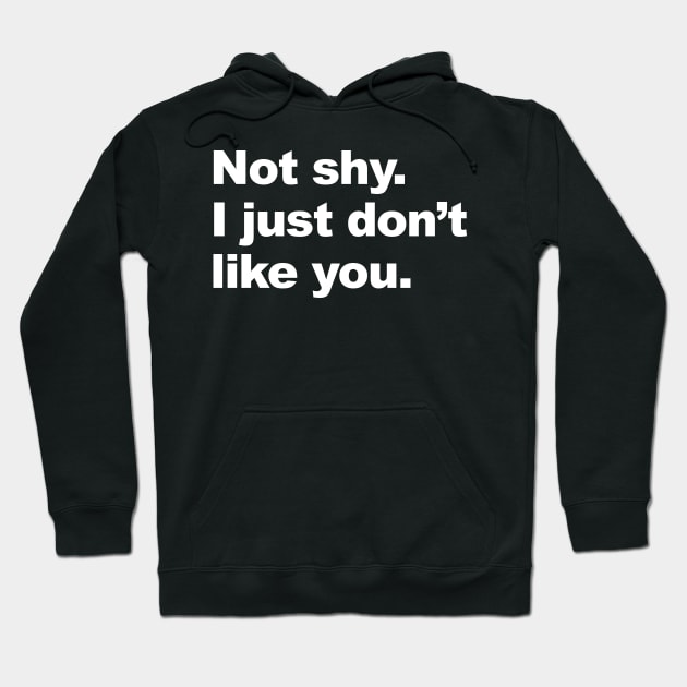 Not Shy I Just Don't Like You Hoodie by Lasso Print